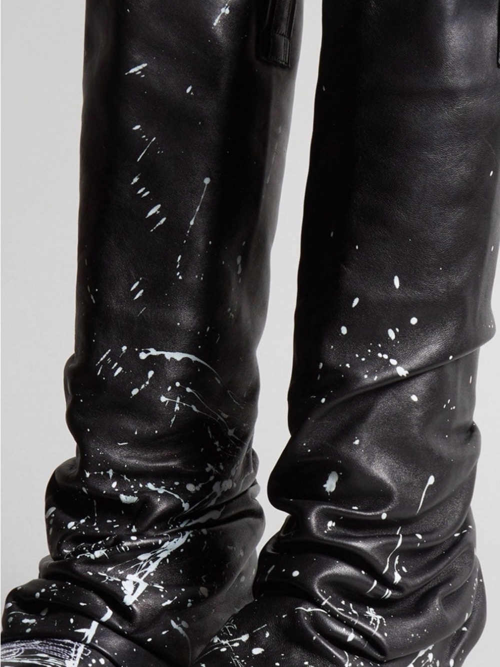 R13 Mid Cowboy Boots - Black Paint Splatter.  US 8/ EU 38- Limited Release